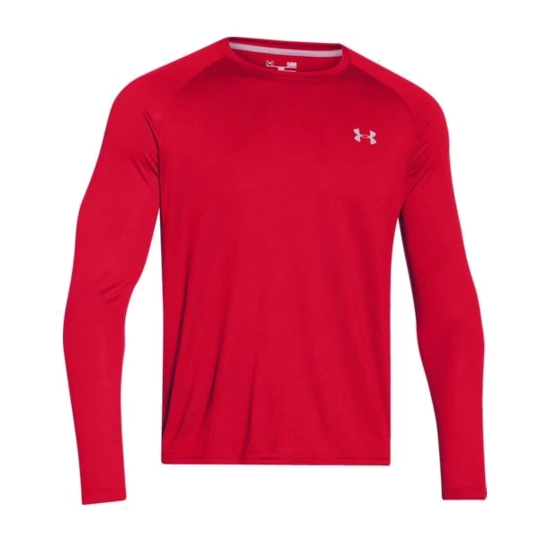 Under Armour Men's Tech Long Sleeve Tee - Red 1 Under Armour Men's Tech Long Sleeve Tee - Red