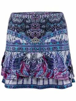 Lucky In Love Women's Bedazzled Pleat Tier 14" Skirt